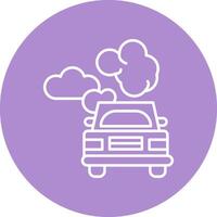 coche contaminación línea multicírculo icono vector