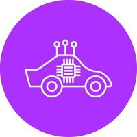 autónomo coche línea multicírculo icono vector