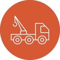 Tow Truck Line Multicircle Icon vector