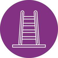 Step Ladder Line Multicircle Icon vector
