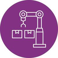 Industrial Robot Line Multicircle Icon vector