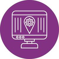 Localization Line Multicircle Icon vector