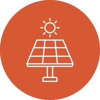 solar panel línea multicírculo icono vector