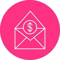 salario correo línea multicírculo icono vector