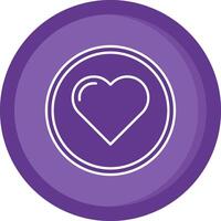 Heart Solid Purple Circle Icon vector