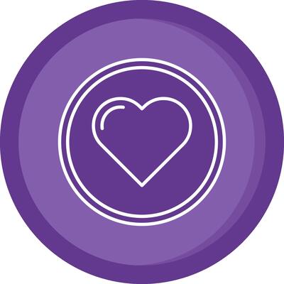 Heart Solid Purple Circle Icon