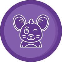 Wink Solid Purple Circle Icon vector