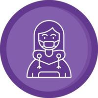 Face mask Solid Purple Circle Icon vector