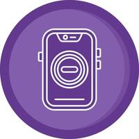 Stop Solid Purple Circle Icon vector