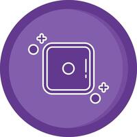 Dice one Solid Purple Circle Icon vector