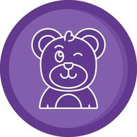 Wink Solid Purple Circle Icon vector