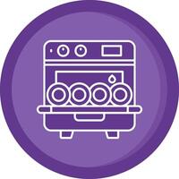 Dishwasher Solid Purple Circle Icon vector