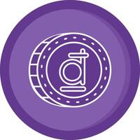 Dong Solid Purple Circle Icon vector