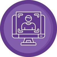 Portrait Solid Purple Circle Icon vector