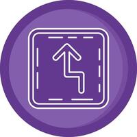 Zigzag Solid Purple Circle Icon vector