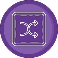 Shuffle Solid Purple Circle Icon vector