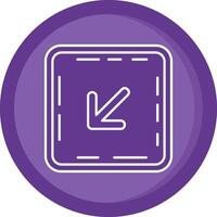 Down left arrow Solid Purple Circle Icon vector