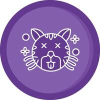 Dead Solid Purple Circle Icon vector