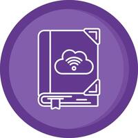 nube biblioteca sólido púrpura circulo icono vector