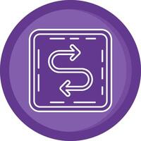 Zigzag Solid Purple Circle Icon vector