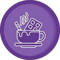 Hot Chocolate Solid Purple Circle Icon vector