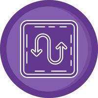 Zigzag Solid Purple Circle Icon vector