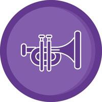 Trumpet Solid Purple Circle Icon vector