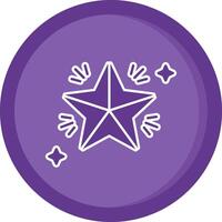 estrella sólido púrpura circulo icono vector