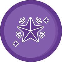 Star Solid Purple Circle Icon vector