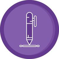 Pen Solid Purple Circle Icon vector