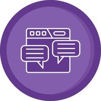 Comment Solid Purple Circle Icon vector