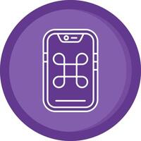 Command Solid Purple Circle Icon vector