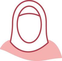 hijab sólido dos color icono vector