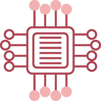 Computer Chip Solid Two Color Icon vector