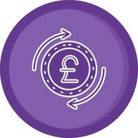 Pound Solid Purple Circle Icon vector