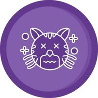 Dead Solid Purple Circle Icon vector