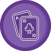póker sólido púrpura circulo icono vector