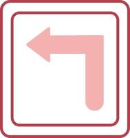 Turn Left Solid Two Color Icon vector