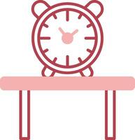 mesa reloj sólido dos color icono vector