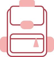 Backpack Solid Two Color Icon vector