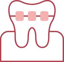 Braces Solid Two Color Icon vector