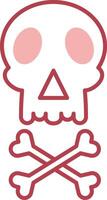 Skull Solid Two Color Icon vector