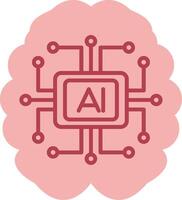 artificial inteligencia sólido dos color icono vector