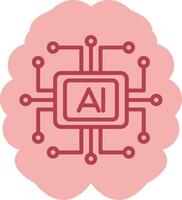 Artificial Intelligence Solid Two Color Icon vector