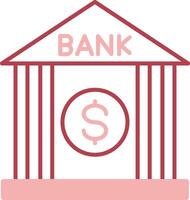 Bank Solid Two Color Icon vector