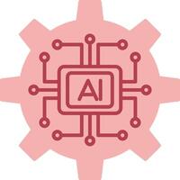 Artificial Intelligence Solid Two Color Icon vector