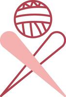 Knitting Needles Solid Two Color Icon vector