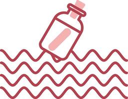 Message In A Bottle Solid Two Color Icon vector