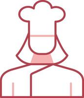 Lady Chef Solid Two Color Icon vector