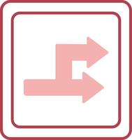 Bidirectional Solid Two Color Icon vector